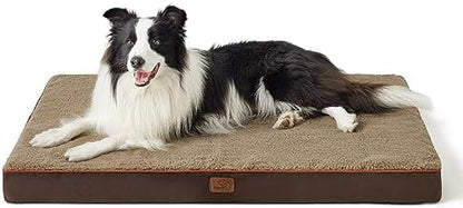 Bedsure XL Dog Bed, Extra Large Pet Bed with Comfy Sherpa,44x32in Brown