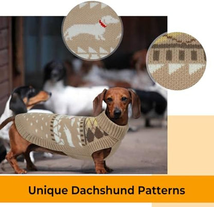 Lelepet Dachshund Sweater Turtleneck Dog Sweaters for Small Dogs (XS-XL)