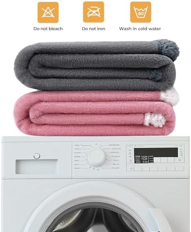 Luciphia Waterproof Bed Blanket Washable, Soft Sherpa Fleece Puppy Reversible Throw Blankets for Medium Large Dog Cat, Furniture Cover Protector Couch from Liquid Pee and Pet Fur, Light Grey,85" x 57"