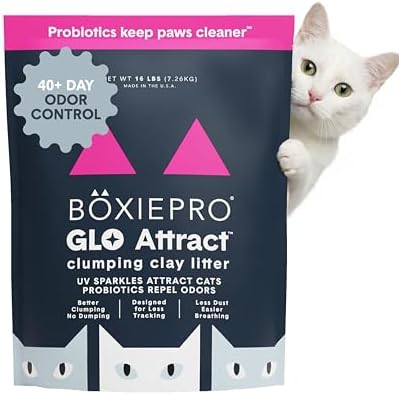 Boxie Glo Attract Clumping Cat Litter 40+ Day Odor Control Dust Free 16 lb