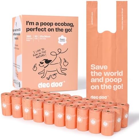 Deo Doo Dog Poop Bags with Handles, 360 Bags, 30 Refill Rolls