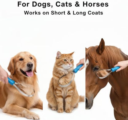 Dual-Sided Grooming Blade for Dogs - Shedding Brush with Stainless Steel Blades for Short and Long Hair Coats