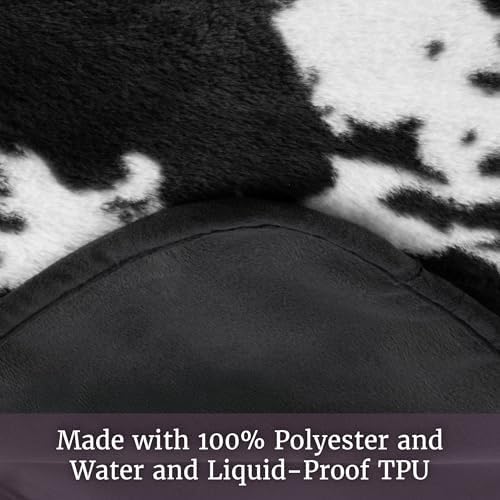 Lavish Home Waterproof Blanket for Bed, Couch, or Car, Cow Print, 60”x80”