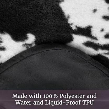 Lavish Home Waterproof Blanket for Bed, Couch, or Car, Cow Print, 60”x80”