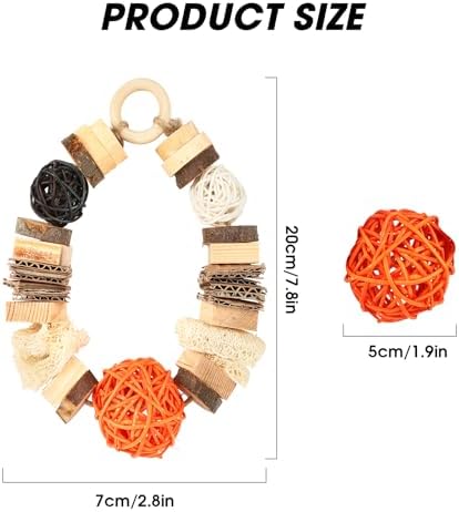 Abizoo Guinea Pig Chew Toys,Bunny Toys Hanging,Natural Wood for Rabbits Teeth Grinding Chinchilla,Bird,Dwarf Hamster,Rabbit Chew Toys Treats Small Animals Enrichment Boredom for Cage