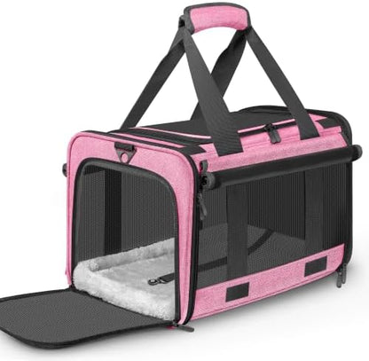 Soft Sided Cat Carrier for Anxious Pets with Privacy Roller Blinds