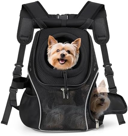 WOYYHO Pet Dog Carrier Backpack with Windows, Ventilated Small Dog Backpack