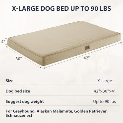BFPETHOME Outdoor Waterproof Dog Bed for Large Dogs, Washable Cover, 42"