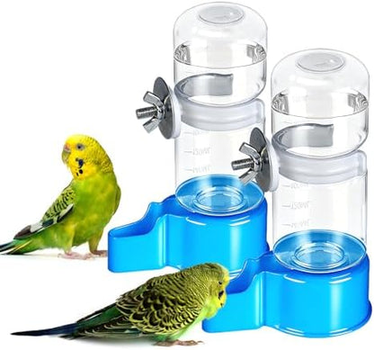 2 Pack Automatic Bird Cage Water Dispenser, 4.73 oz Parakeet Water Feeder