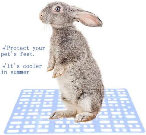 Hamiledyi 8 Pcs Rabbit Cage Mats Small Animal Plastic Feet Pads Floor Mat for Pet Cats Dogs Bunny Hamster Rat Chinchilla Guinea Pig(Blue)