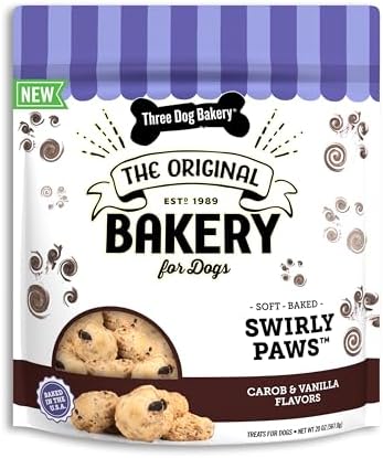 Three Dog Bakery Swirly Paws Soft Baked Treats for Dogs - 20 oz Bag