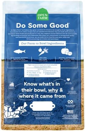 Open Farm Grain Free Dry Dog Food, Wild Caught Whitefish Kibble, 11lb Bag