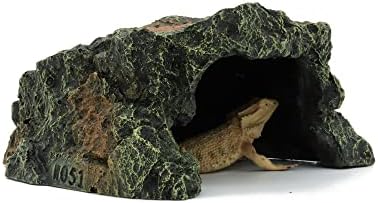 JIHAQUA Reptile Rock Hide Cave Aquarium Habitat Decor Tortoise Hideout