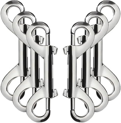 Double Ended Bolt Snaps Hook Zinc Alloy Double Trigger Metal Clips for Hanging Horse Tack Sling Feed Barns Water Buckets Linking Dog Leash Collar Leash Key Chain Horse Feeding Supplies 15 Pieces