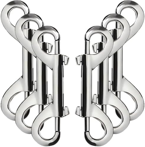 Double Ended Bolt Snaps Hook Zinc Alloy Double Trigger Metal Clips for Hanging Horse Tack Sling Feed Barns Water Buckets Linking Dog Leash Collar Leash Key Chain Horse Feeding Supplies 15 Pieces