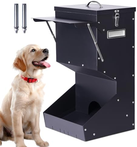 Outdoor Automatic Dog Feeder Large Breed 25 lbs Gravity Dog Feeder