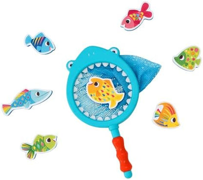 Tiger Tribe: Shark Chasey - Eco-Friendly Bath Toy for Toddlers, Bioplastic Shark Net & Fish Set, Develops Motor Skills, Ages 1-3