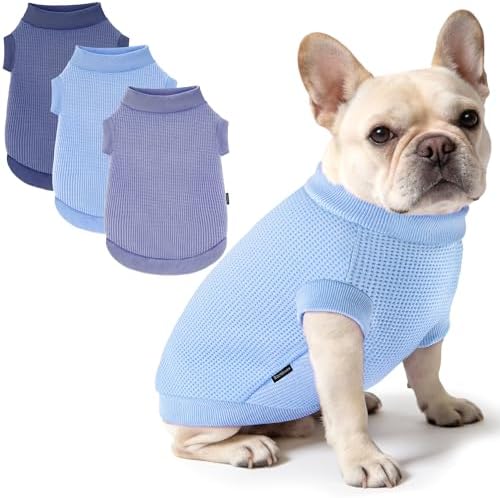 3 Pack Dog Shirt for Small Supplies Functional Waffle Dog Clothes Warm Soft Sweatshirt Outfit for Dogs Cats Pet Apparel