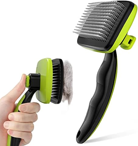 Pecute Skin Friendly Self-Cleaning Slicker Brush for Dog & Cat Shedding