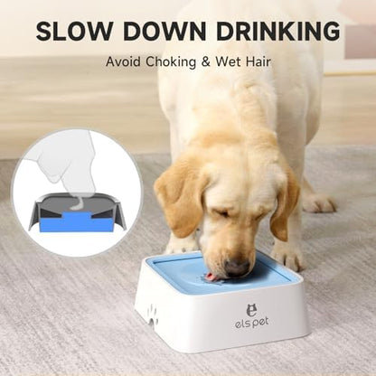 ELS PET Dog Water Bowl 2L, No Spill, Activated Carbon Filter for Dog & Cat