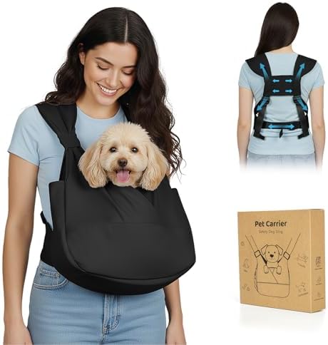Dog Sling Carrier Front with Thicken Bottom Support for Small Dogs 10-16 lb