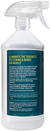 ALZOO Pet Stain & Odor Remover Spray for Dog & Cat Urine, Carpet, Furniture & Floors | Active Enzyme & Probiotic Formula | Citrus Vanilla Scent | Made in USA | 32 oz