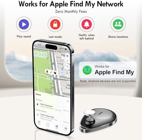 lulaven GPS Tracker for Kids 4 Pack, Magnetic Unlocker Tool, Hidden Anti-Removal Pin Tag, Works with Apple Find My (iOS only), No Monthly Fee, Tracking Device for Children Elderly Pets Backpack