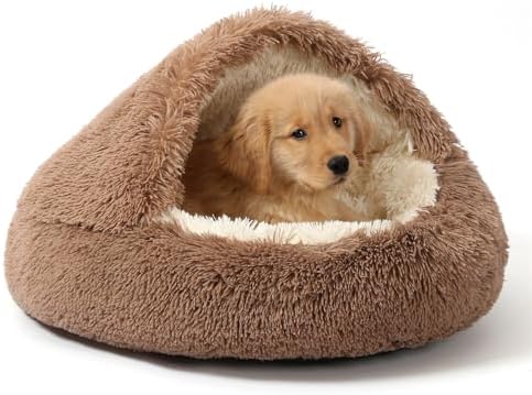 NOYAL Hooded Donut Bed, Calming Cave for Cats & Small Dogs
