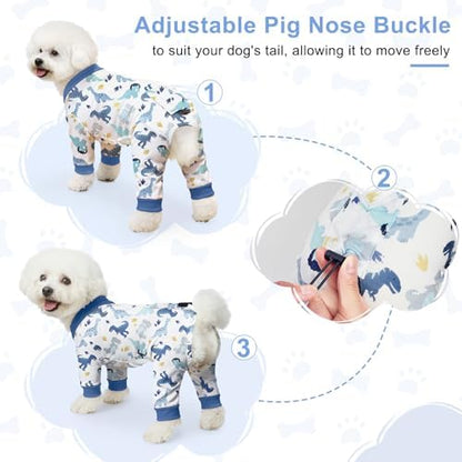 Bienbee Dog Pajamas, 4 Pack Adjustable Onesies for Small to Large Dogs XL