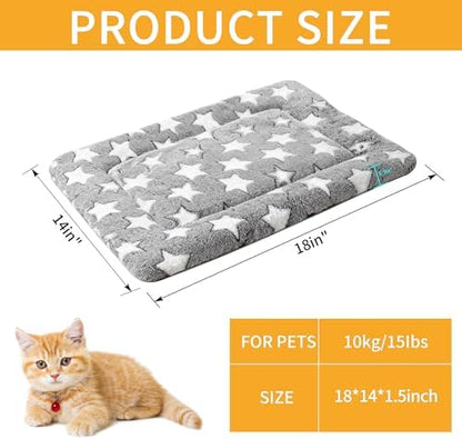 Dog Bed Mat, Reversible Crate Pads for Small/Medium/Large Dogs & Cats Sleeping, Portable & Soft, Dog Beds Crate Pad (Grey, XS(18"*14"*1.5"))