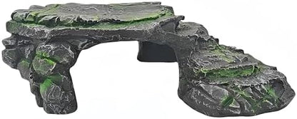 Reptile Hideouts,Resin Reptile Cave Habitat for Leopard Geckos, Lizards, Turtles, Snakes and Amphibians. (Upgrade Turtle Platform, Large)
