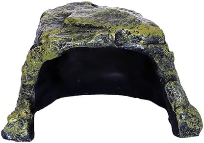 Rock Hide Cave for Reptiles, Amphibians Rock Den - Terrarium & Aquarium Decor, Great for Bearded Dragons,Lizards,Snakes,Turtles,Geckos,Frogs,Small Animals - Large Size