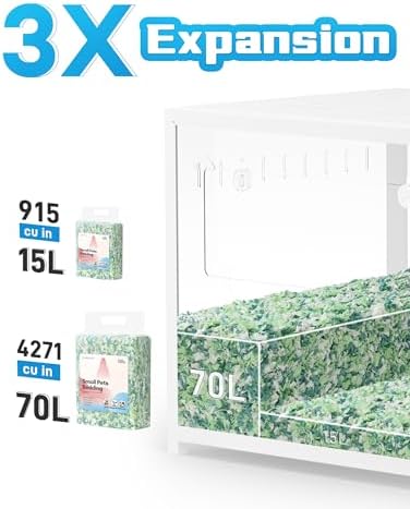 BUCATSTATE Hamster Bedding 70L, Truly 99% Dust-Free Paper Bedding, Green