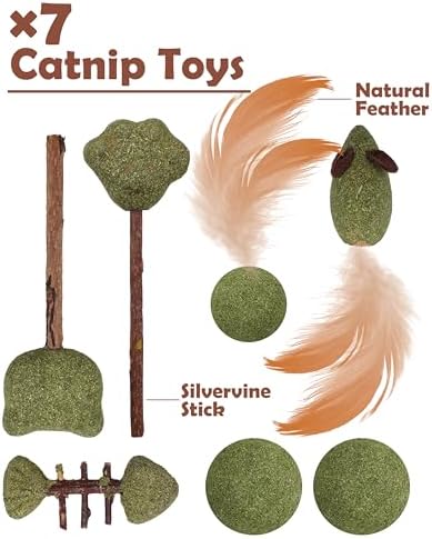 PET SHOW 12 Pack Catnip Toys for Indoor Cats Kitten Crinkle Balls