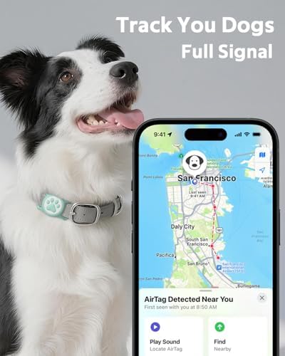 IP68 Waterproof Dog AirTag Holder for Dog Collar, Soft, Stretchy Silicone