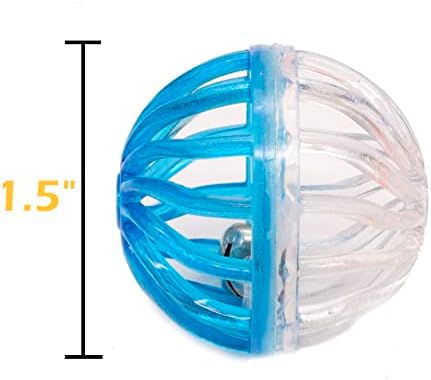 Fashion's Talk 12PCS Value Pack Plastic Ball Cat Toys Lattice Balls with Bell Jingle Kitten Toy,Gift Box 1.5" 6 Styles