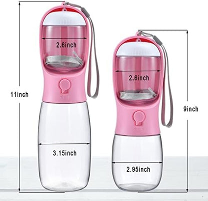Cibaabo Dog Water Bottle Portable with Food Container & Filter for Travel