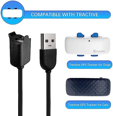 RUKUHOT Portable Wireless Magnetic Charger Cable Compatible with Tractive GPS Tracker, 1.65 Feet USB Charging Cord fit for Tractive GPS Pet Tracker for Dogs/Cats