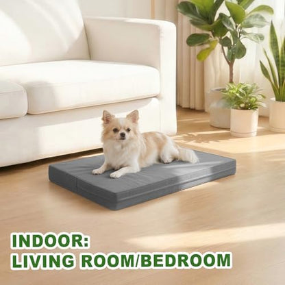 Waterproof Small Dog Bed Washable Orthopedic Wipeable Leather Crate Pad 24"