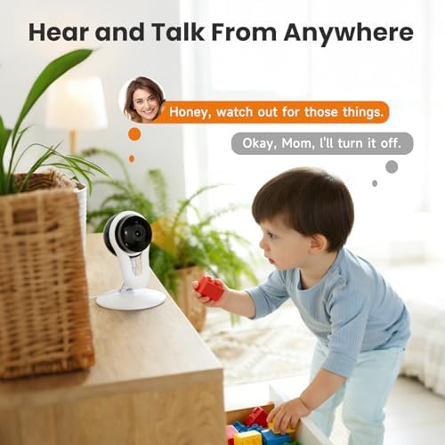 Smart Indoor Pet Camera with Phone App, 2K Home Camera for Dogs, Cats & Family, Motion & Sound Alerts, Night Vision, 2-Way Audio, Alexa Compatible