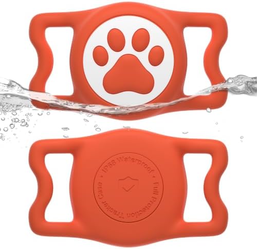 IP68 Waterproof Dog AirTag Holder for Dog Collar, Soft, Stretchy Silicone