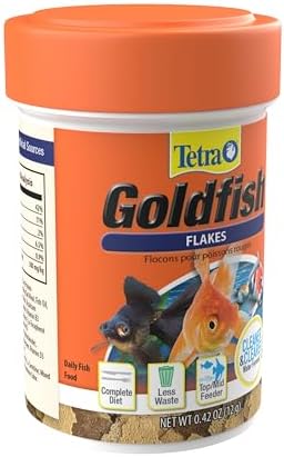 Tetra Goldfish Flakes, Nutritionally Balanced Diet For Aquarium Fish, Vitamin C Enriched Flakes, 0.42 oz