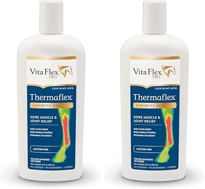 Vita Flex Thermaflex Liniment Gel for Sore Muscles and Joint Relief in Horses 12 Fluid Ounces (Pack of 2)