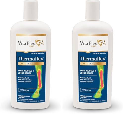 Vita Flex Thermaflex Liniment Gel for Sore Muscles and Joint Relief in Horses 12 Fluid Ounces (Pack of 2)