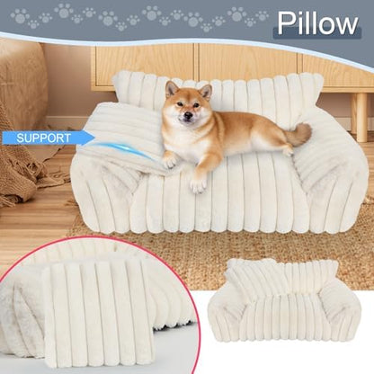 Cute Dog Couch for Medium Large Dogs,Dog Cat Couch Sofa,Dog Bed,L,Grey