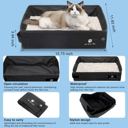 Cat Carrier Soft-Sided & Folding Travel Litter Box, Green