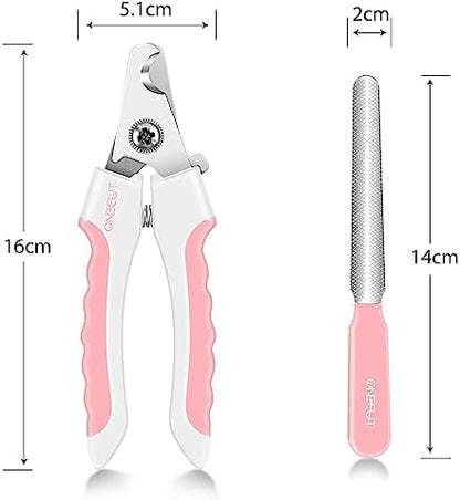 6" Dog Nail Clippers for Small, Medium and Large Breed Professional Pet Nail Trimmers -Suitable for Cats, Rabbits and Guinea Pigs with Safety Guard to Avoid Over Cutting (Pink)