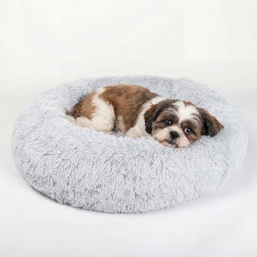 nononfish Comfortable Donut Dog Bed for Small Dogs,Plush Pet Bed
