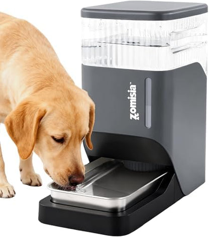 ZOMISIA 2.1 Gallon Gravity Dog Water Dispenser with Stainless Steel Bowl