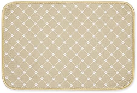 Bone Dry Machine Washable, Ultra Absorbent Pet Mat, 12x18, Taupe Trellis Print